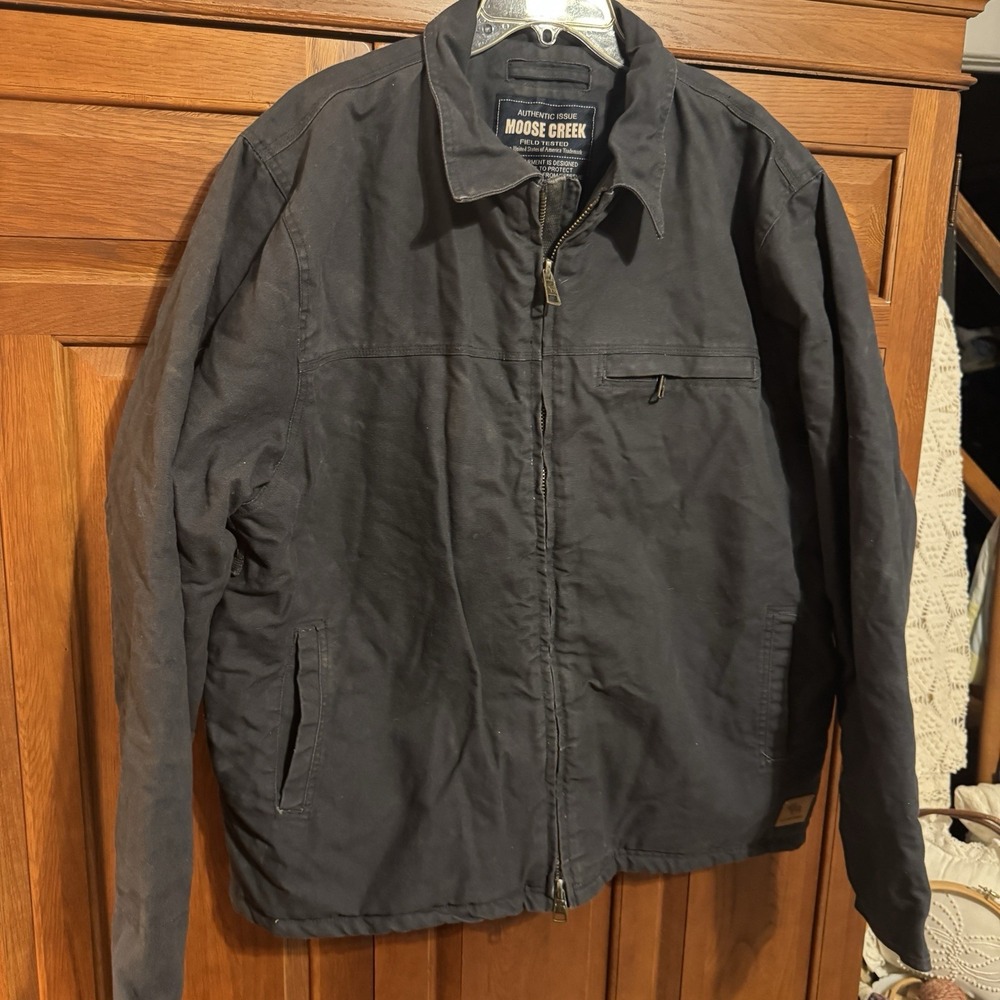 Moose Creek Canvas Chore Jacket‎ Men's XL Navy Lined 100% Cotton